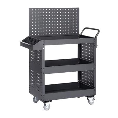 China workshop garage metal tool cabinet/cheap cold rolled steel tool trolley tool trolley with handle and wheels 3 buyers for sale