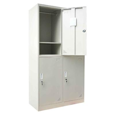 China Modern Students Wardrobe 4 Door Dressing Furniture Steel Wardrobe Locker for sale