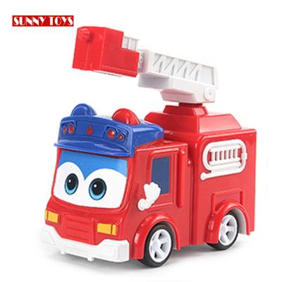 China Friction Toy Kids Friction Powered Vehicle Set Toy Fire Truck With OEM Design for sale