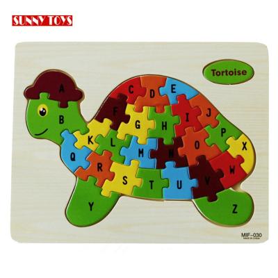 China DIY TOY juguetes madera jigsaw ABC early educational alphabet jigsaw wooden jigsaw puzzle for kids toys for sale