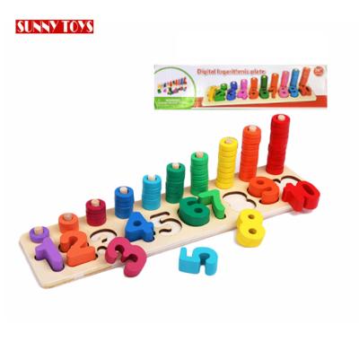 China DIY Practice Educational Math Learning Numerical Numbers Board Wooden Toys Wooden Jigsaw Puzzle For Kids for sale