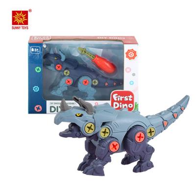 China Amazon Success DIY Building Block Sets Educational Toys Screwdriver Take Apart Dinosaur Toy 23.5X7X16cm for sale