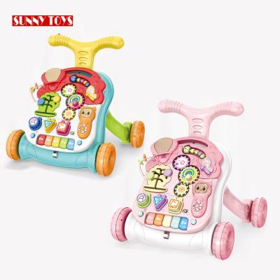 China Wholesale Plastic Baby Walker Toys Baby Walker Toy With Magnetic Board Musical Music Children Baby Activity Toys Factory for sale