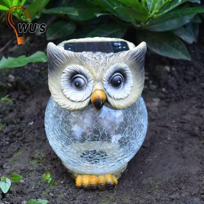 China Wholesale Eco-friendly Crystal Animal Shaped Table Lamp Decoration Lawn Lamp Solar Resin Glass Outdoor Lamp for sale