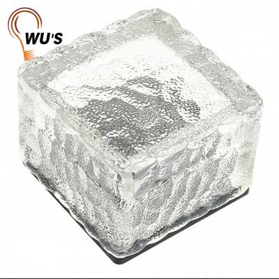 China Factory Direct Best Price Waterproof Led Lights Eco-friendly Clear Glass Icicle Solar Garden Brick Frosted Outdoor Decoration Lights for sale