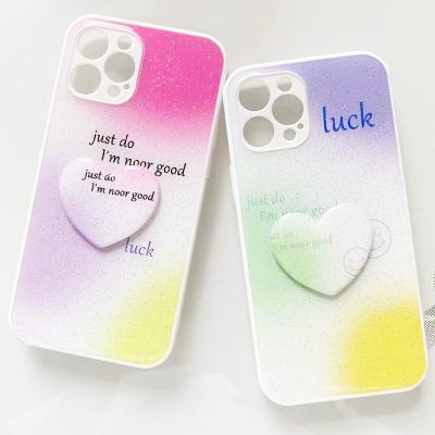 China New Arrival Epoxy Resin Glossy Shockproof Phone Case Girly Cute Smiley Face Lover Heart Phone Case For iphone 13 mini 13 pro max for sale