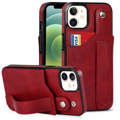 China Shockproof Leather Phone Case Shockproof Leather Card Holder Case Phone Kickstand Back Cover For iphone13 pro max for sale