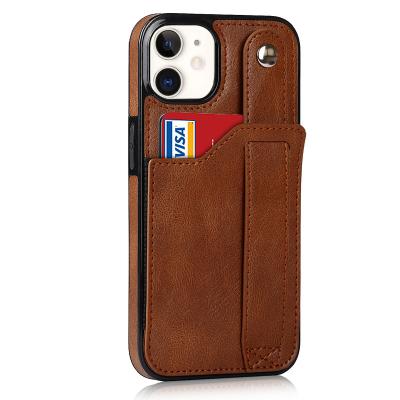 China Wholesale Luxury Shockproof Leather Cell Phone Card Holder Cover Mobile Case For Cell Phones For iphone 12 pro max for sale