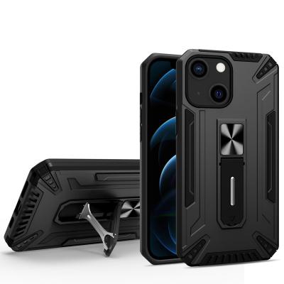 China New Shockproof Camera Lens Protective Phone Case With Magnetic PC Phone Holder TPU Back Cover For iPhone 13 13 pro 12 12 pro 11 for sale