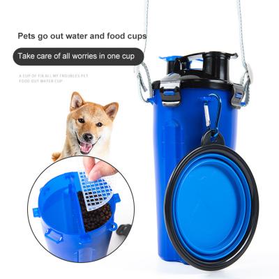 China Sustainable Hot-selling Pet Items Multiple Color Outdoor Upgraded 2 In 1 Pet Feeding And Drinking Cup for sale