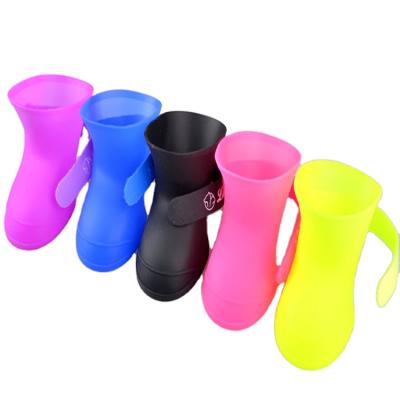 China Multi Size Durable PVC Pet Rain Boots Rubber Environmental Waterproof Dog Shoes for sale