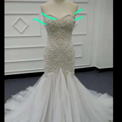 China 2019 New Arrival Lace Wedding Dress Long Back Wedding Sleeces Sweetheart Zipper Mermaid Wedding Dresses Beautiful for sale