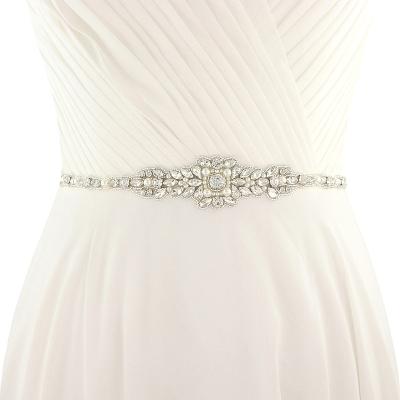 China Eslieb Cinto de vestido Handmade Sash Crystal Bridal Belt Ribbon Rhinestone Bridal Wide Dress Wedding Accessories 2019 HQ275 for sale