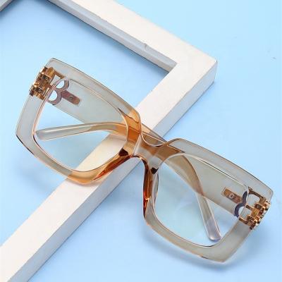 China 100% Wholesale Plain Price UV 400 Protection Cheap Eyewear Square Blue Light Metal Glasses Decorations Legs Blocking Glasses Frames for sale