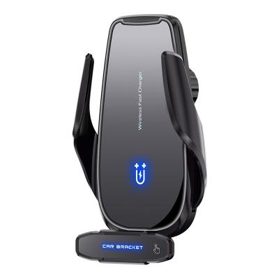 China Hot Selling Mobile Phone Universal Mobile Phone Holder Mount 15w Magnetic Smart Sensor Wireless Car Charging Stand for sale