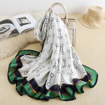 China Long 2021 Hot Selling Newest Style Long Custom Polyester Satin Silk Scarves For Elegant Women for sale