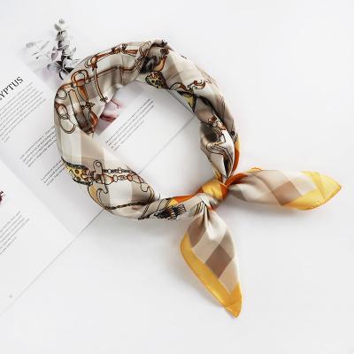 China Square Fashion High Quality Casual Smooth Ladies Fit Polyester Silk Satin Scarf For Fashion for sale