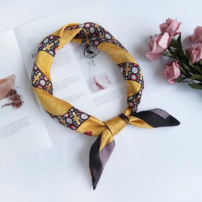 China Square Good Quality Smooth Classic Casual Ladies Fit Silk Satin Polyester Scarf For Women for sale