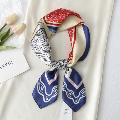 China Wholesale Square Fashion Ladies Scarf Horse Printed Polyester Silk Satin Small Square Scarf 70*70cm for sale