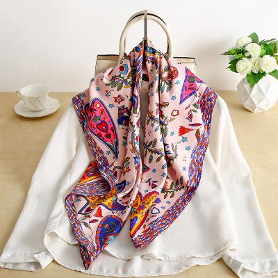 China High Quality Custom Made Multifunctional Workmanship Polyester Silk Satin Hijab Square Scarves For Elegant Women for sale