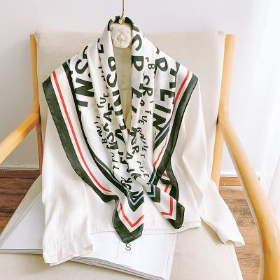 China Multifunctional wholesale custom print luxuries 90*90cm polyester satin custom square scarf for elegant women for sale