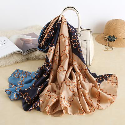 China High quality long products fashion custom silk scarf polyester satin shawl for fashion for sale