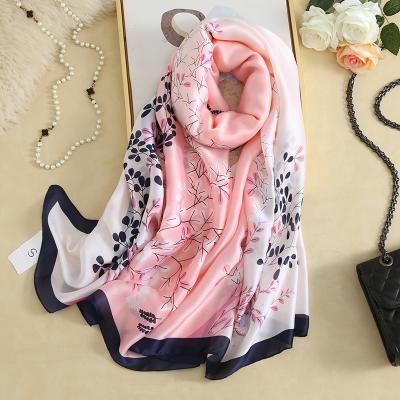 China LONG 2021 Latest Style High Quality Satin Polyester Scarf Custom Printed Silk Shawl Hijab Scarves for sale