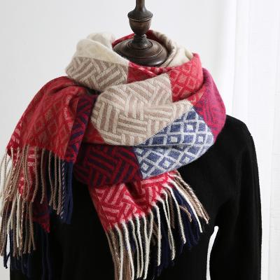 China Warm Pashmina Tassels Hijab Scarves Shawls And Wraps Cashmere Hijabs Fashionable Winter Women Long Scarf for sale