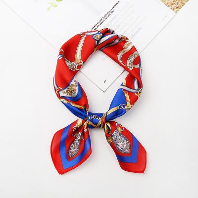 China Square New Style Silk Scarf Female Scarf Printed 58*58cm Square Satin Scarf Custom for sale