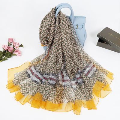 China Long Supplier 2021 Wholesale Customize New Design Chiffon Scarf Shawl For Elegant Women for sale