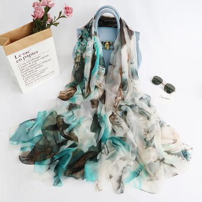 China Wholesale Custom Made Silk Chiffon Scarves Long Making For Elegant Women for sale