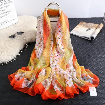 China New Style Long Chiffon Scarf Long Scarf Shawl Custom Satin Chiffon Printed for sale