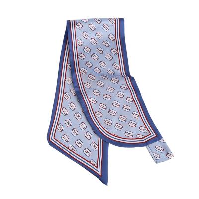 China Retro Polyester Hot Selling Smooth Silk Like Polyester Long Female Scarf For Elegant Women for sale