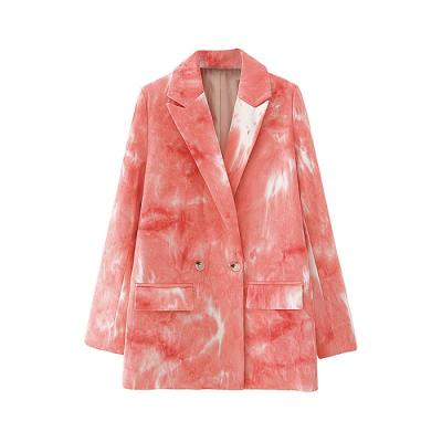 China Autumn 2020 breathable suitable for dyeing by tying for outwear ladies jacket women long sleeve blazer for sale