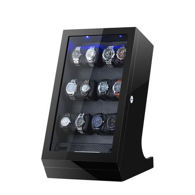 China High Quality Custom Luxury High Glossy Watch Winder Mens Watch Box Simple Packaging Vertical Fingerprint Open Rotor Watch Winder for sale