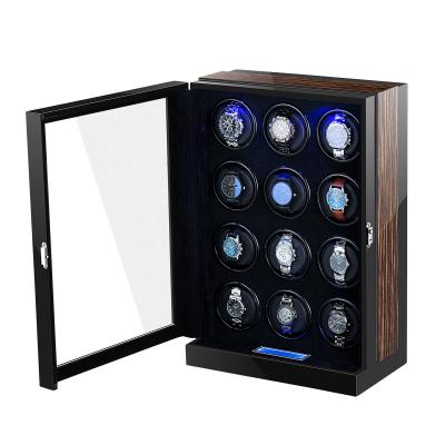 China New Wooden Acrylic Touch Screen Watch Winder Box For 12 Watch Automatic Watch Winder for sale