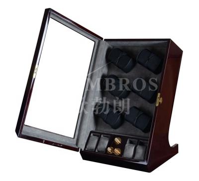 China Best Selling Wooden Watch Winders For 12+2 Watch Battery Operated Watch Winder With Touch Screen for sale