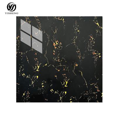 China Modern Villa Glazed Marble Floor Tiles Floor Decoration Full House Porcelain With High Quality Polished Black Color Full Floor Floor Tiles for sale