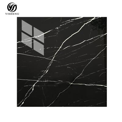 China China Modern Cheap Price Glossy Black Marble Tile Full Body Polished Glazed Porcelain Tiles for sale