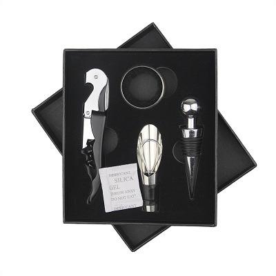 China F005 Non-stick Pour Wine Opener Set Stainless Steel 4 PC Wine Opener With Gift Box Packing for sale