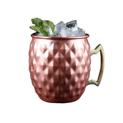 China F007 304 Stainless Steel Copper Plated Cocktail Cup Moscow Mule Non-Stick Mug for sale