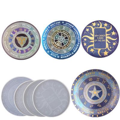 China Disposable T10 Diy Epoxy Resin Constellation Compass Tarot Card Cartomancy Silica Mold Tray for DIY for sale