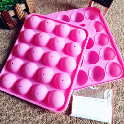 China T49 20hole Silicone Lollipop Mold Disposable Silicone Cake Mold Round Ice Lattice Mold for sale