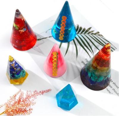 China T 438 DIY Resin Mold Disposable Glossy Head Chain Pyramid Shape Ring Molds Pendant Silicone Mold for sale