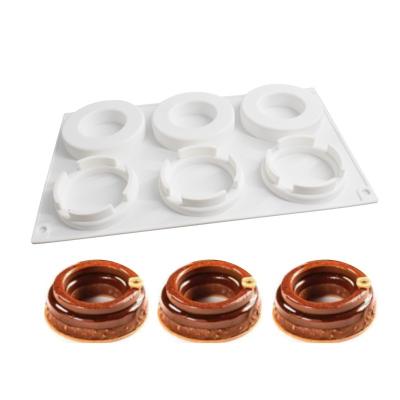 China Disposable T 123 French 6 Ring Cake Mold Chocolate Donut Mousse DIY Mold For Baking for sale