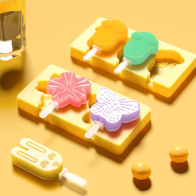 China T1915 DIY Frog Ice Cream Mold Disposable Handmade Ice Cream Mold Flower Butterfly Silicone Mold for sale