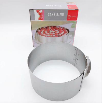 China Disposable Adjustable Ring Cake Mousse Stainless Steel T58 Telescopic Cake Mold For Baking Tool for sale