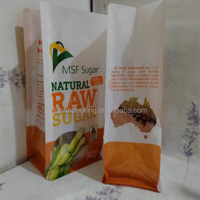 China Sugar Packing Bags Sugar Packet Bag Flat Bottom Moisture Proof Pouch With Clear Window for sale