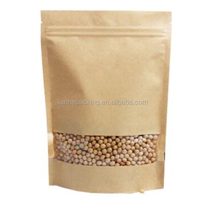 China moisture proof kraft paper bag / kraft paper bag with clear window / paper kraft paper bag for sale