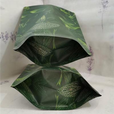 China 2020 New Free Sample Green Aluminum Foil Holder Moisture Proof Pouches / Food Packaging Zipper Pouch for sale